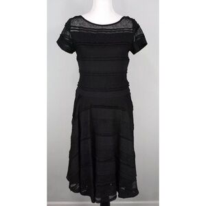 Size 16 Michel Studio Collection Additionelle Black Lace A-Line Midi Dress